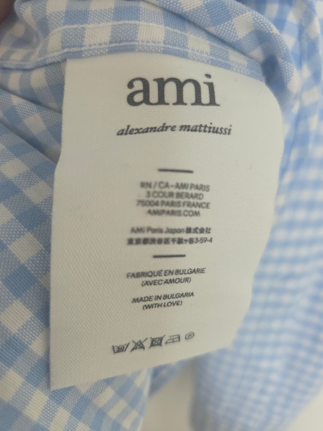 AMI 아미 깅엄 체크 셔츠 40 100~105 상품이미지5