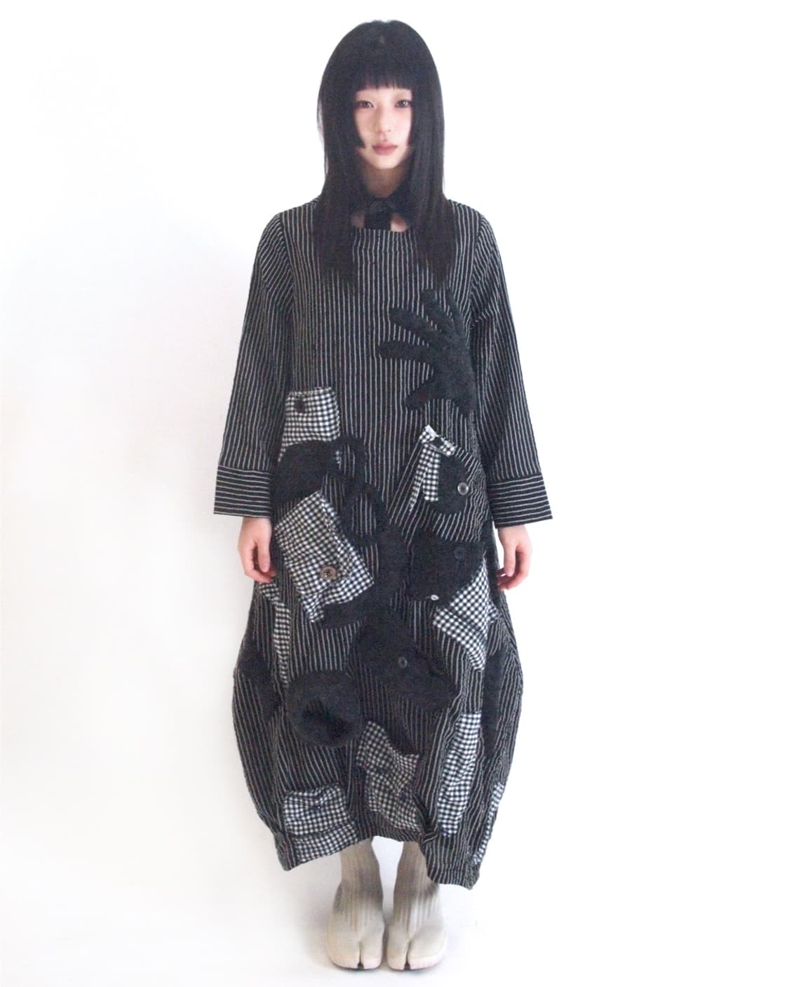 Custom) Stripe pocket mix long onepiece 상품이미지1