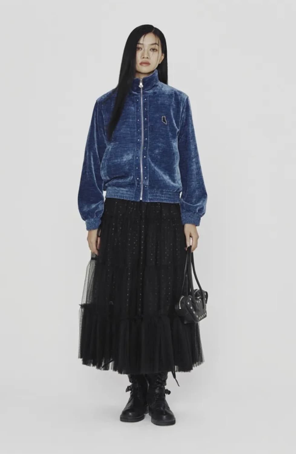 24FW 럭키슈에뜨 메쉬 밴딩 롱스커트 상품이미지1