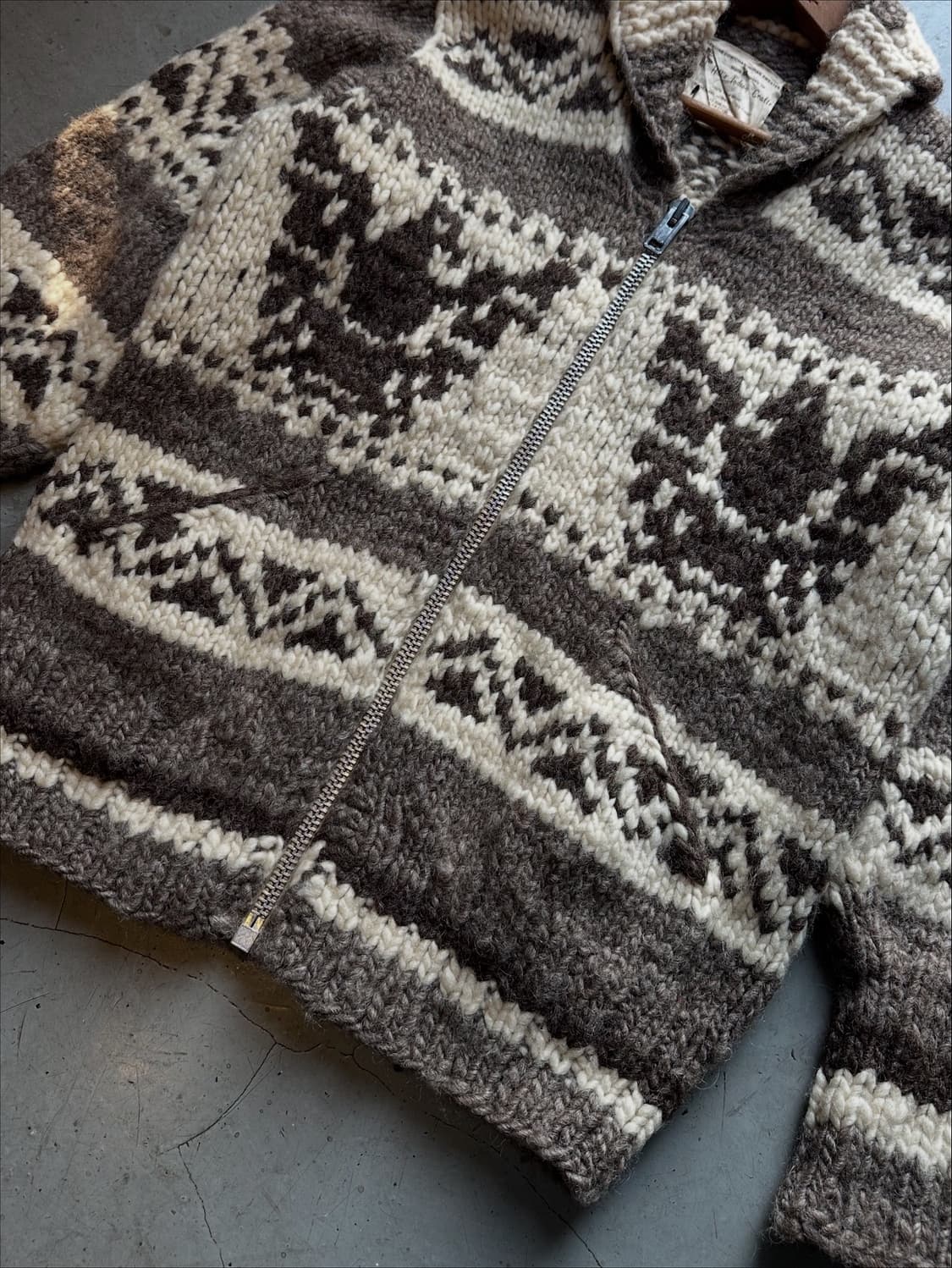 80s Hill's Indian Crafts캐나다 헤비울 코위찬 스웨터 상품이미지5