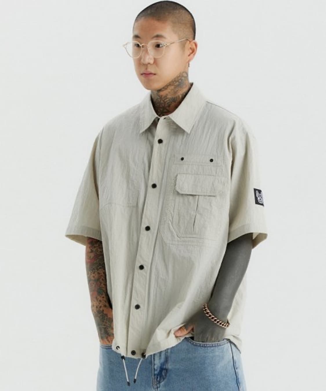 L) 라이프워크 나일론 포켓 셔츠 스톤 상품이미지7