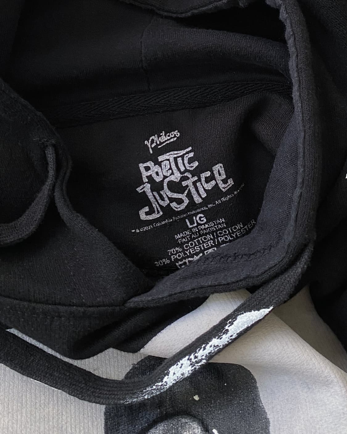 Poetic Justice 2pac 페인팅 블랙 후드티 상품이미지4