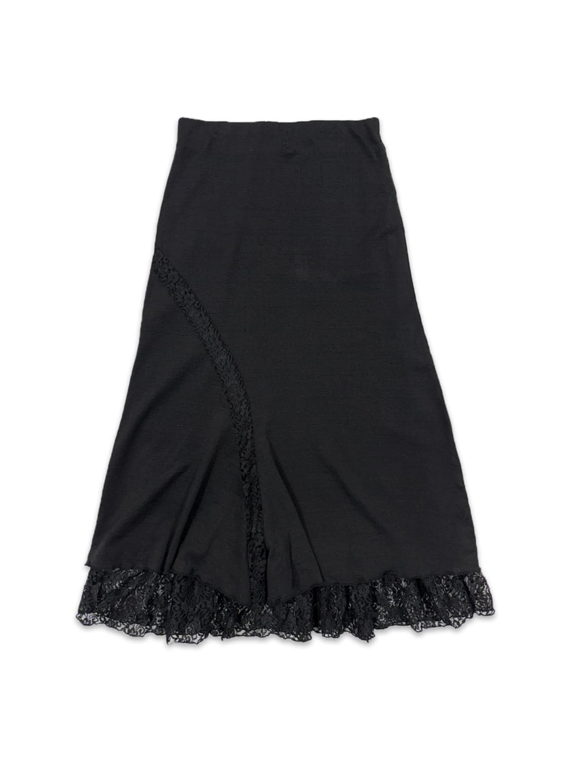 빈티지 블랙 레이스 레이어드 롱 스커트 상품이미지1