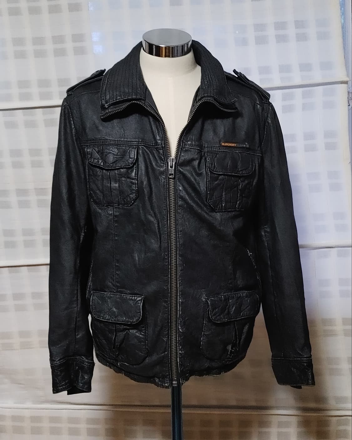 (100% 가죽) 슈퍼드라이 빈티지 가죽 자켓 L (100~105) 상품이미지3