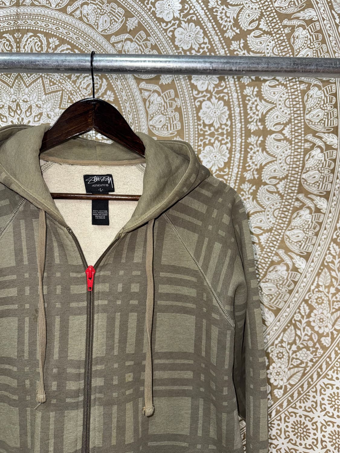 스투시 기모 체크 후드집업  상품이미지4