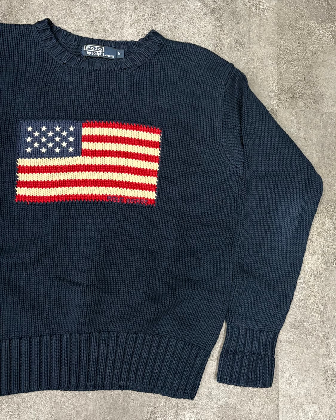 90s 폴로 랄프로렌 성조기 니트 네이비 상품이미지3