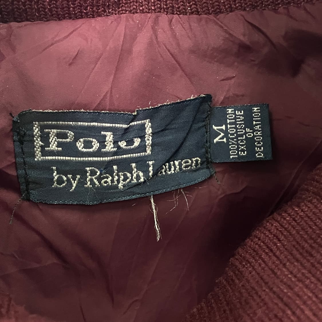 폴로 랄프로렌 버건디 UK 패딩 점퍼 M 상품이미지3