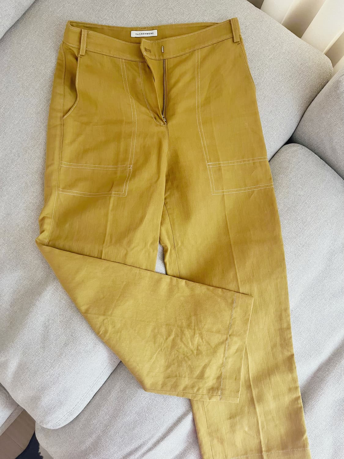 the cashmere 더캐시미어 머스타드 스티치 와이드 팬츠 상품이미지2