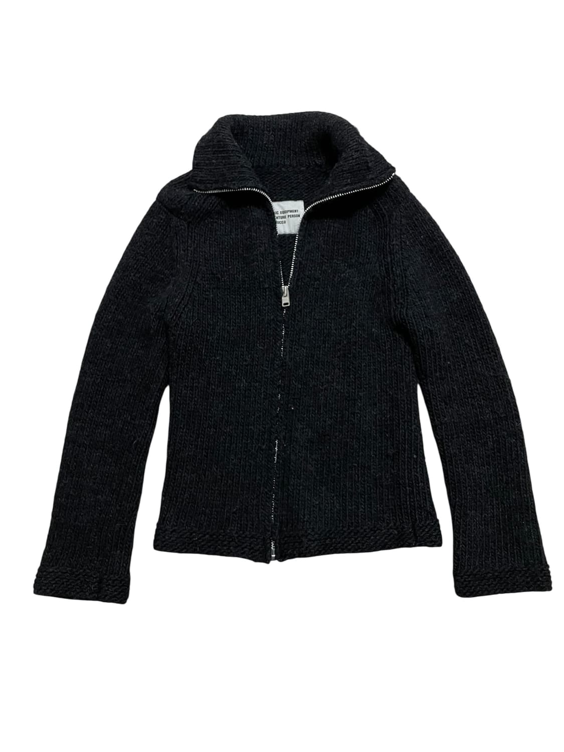 Zucca 주카 하이넥 울 니트집업 스웨터 차콜 일본빈티지 00s헬무트랭 상품이미지1