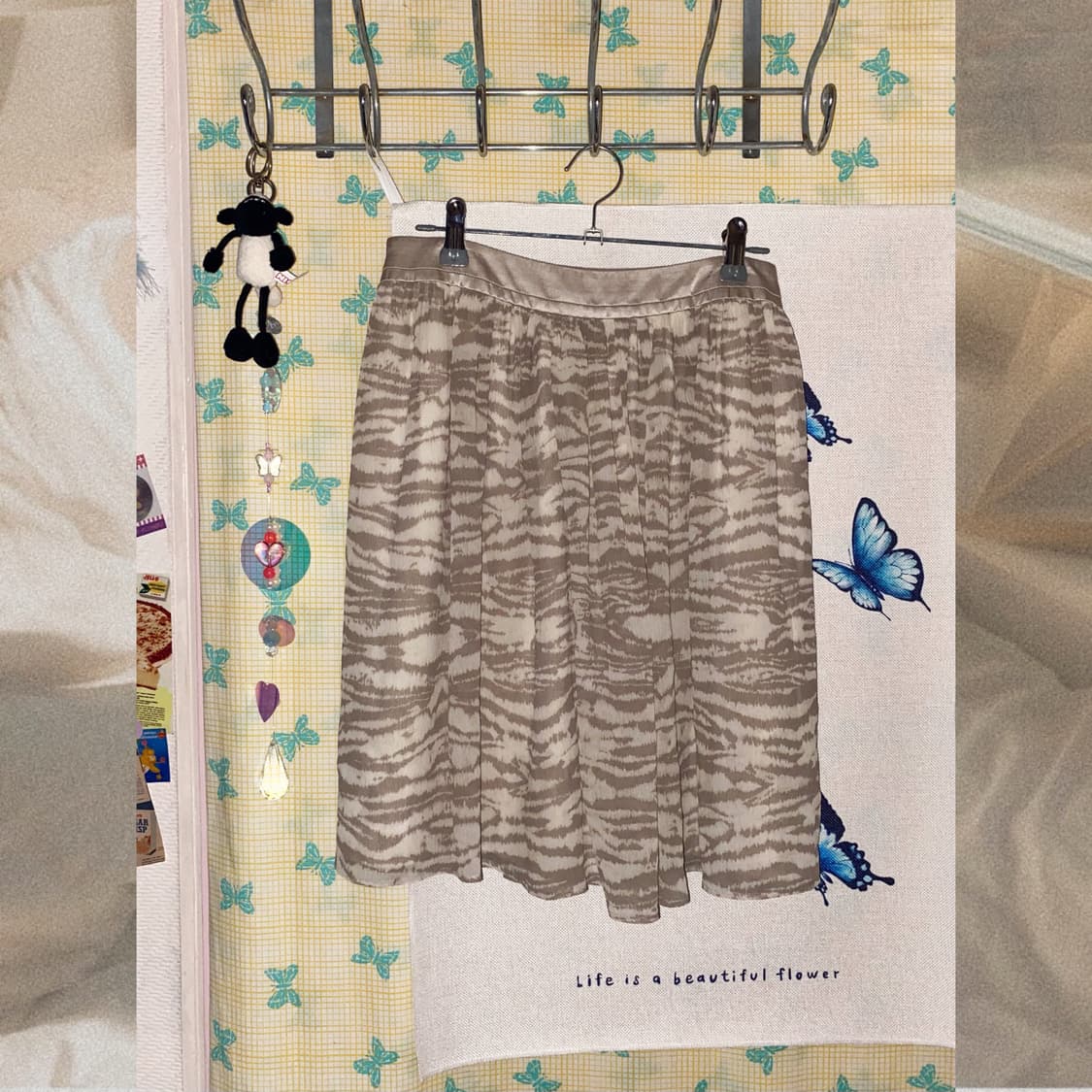 베이지 지브라패턴 미니 스커트 상품이미지4