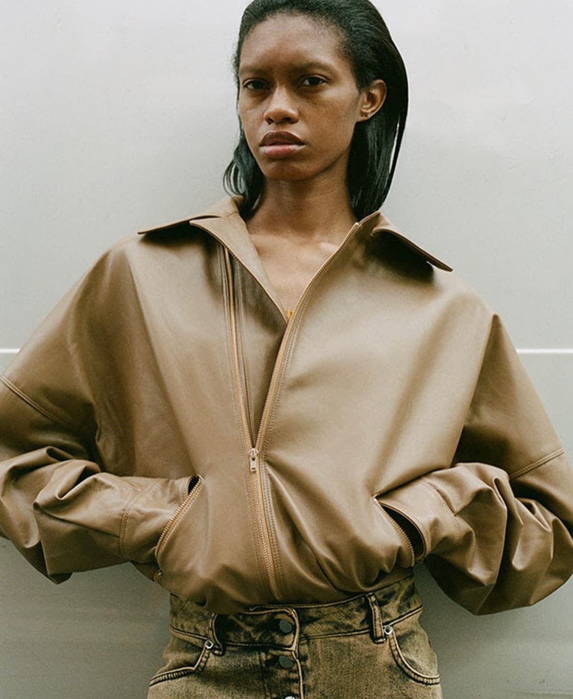 maryam nassir zadeh 램 가죽 자켓 상품이미지1