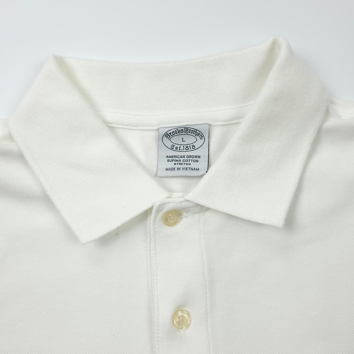 브룩스브라더스 수피마코튼 반팔카라티 화이트 (L) 상품이미지4