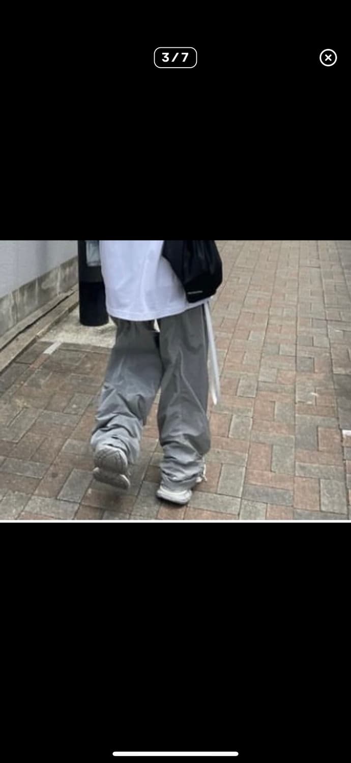 [L] 와이프로젝트 바나나 파라슈트 팬츠 실버 상품이미지2