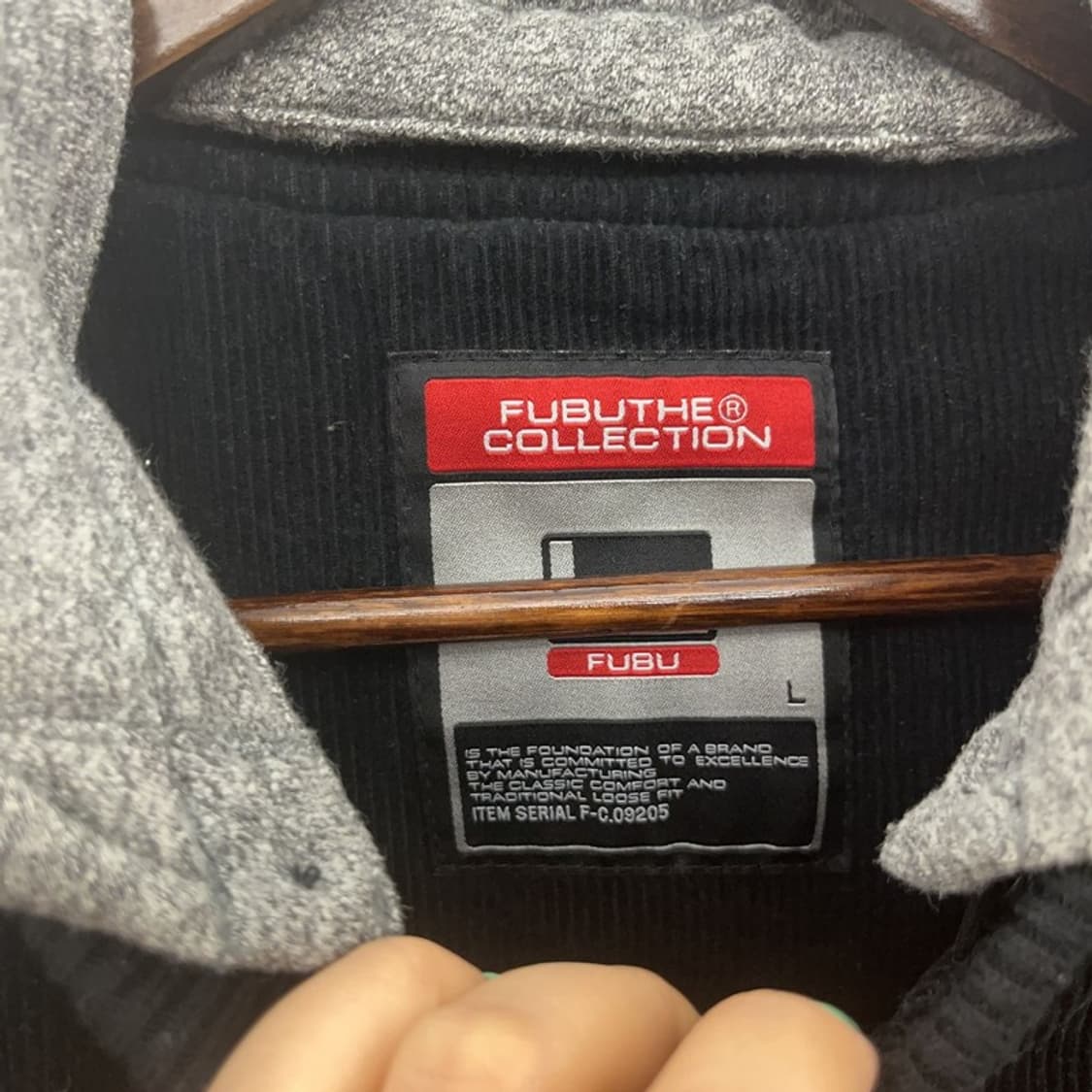 푸부 FUBU 올드스쿨 코듀로이 골덴 후드 바시티 자켓  L C06700 상품이미지5