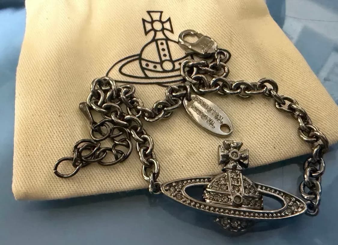 비비안웨스트우드 팔찌 미니 바스 릴리프 ORB 건메탈 상품이미지1