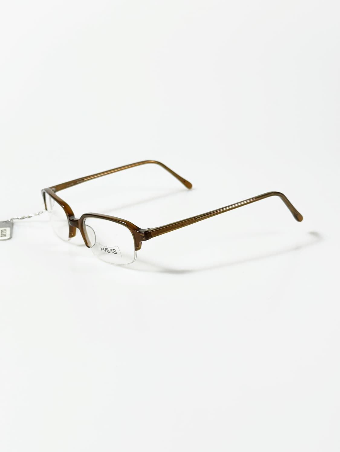 HAVIS 브라운 뿔테 스퀘어 반무테 프레임 빈티지 안경 상품이미지3