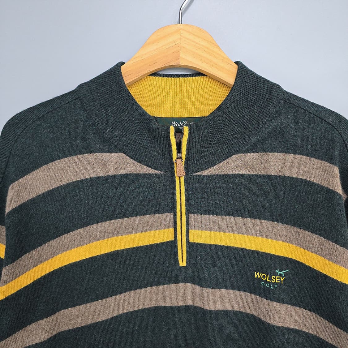 울시(Wolsey) 울100 하프집업 스트라이프 니트 105 상품이미지2