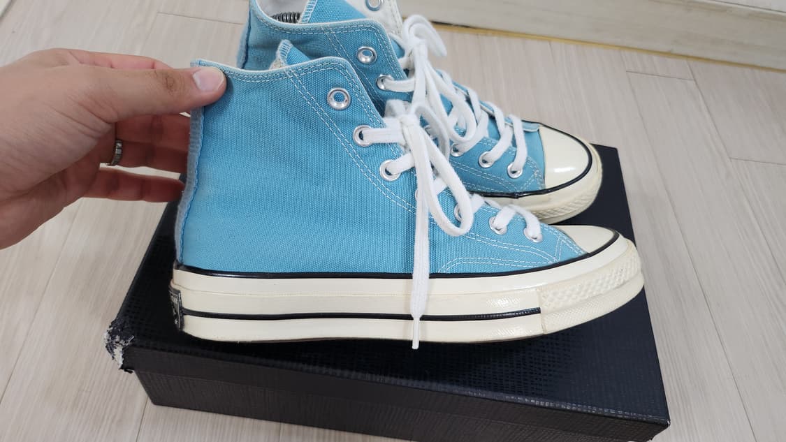 240 컨버스 척70 하이 하늘색 상품이미지7