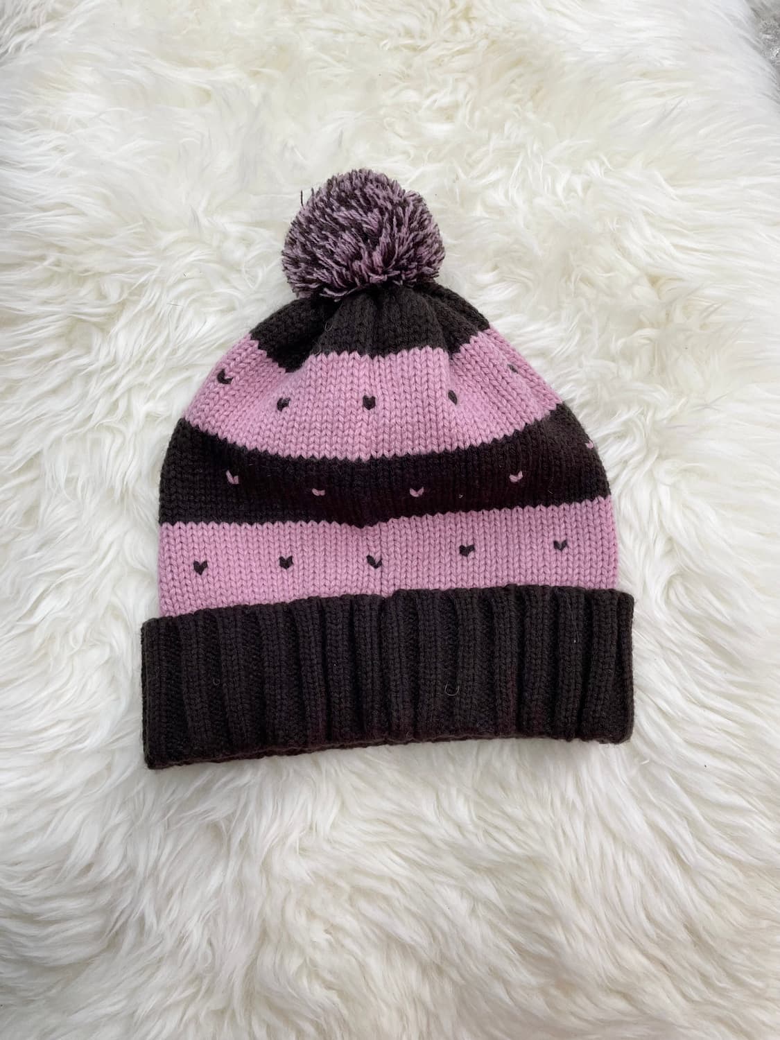 초코딸기 하트 방울 비니  상품이미지6