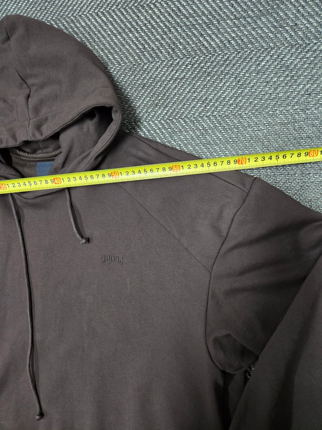 준지 22ss JUUNJ 브라운 가먼트 다이 후드티 상품이미지6