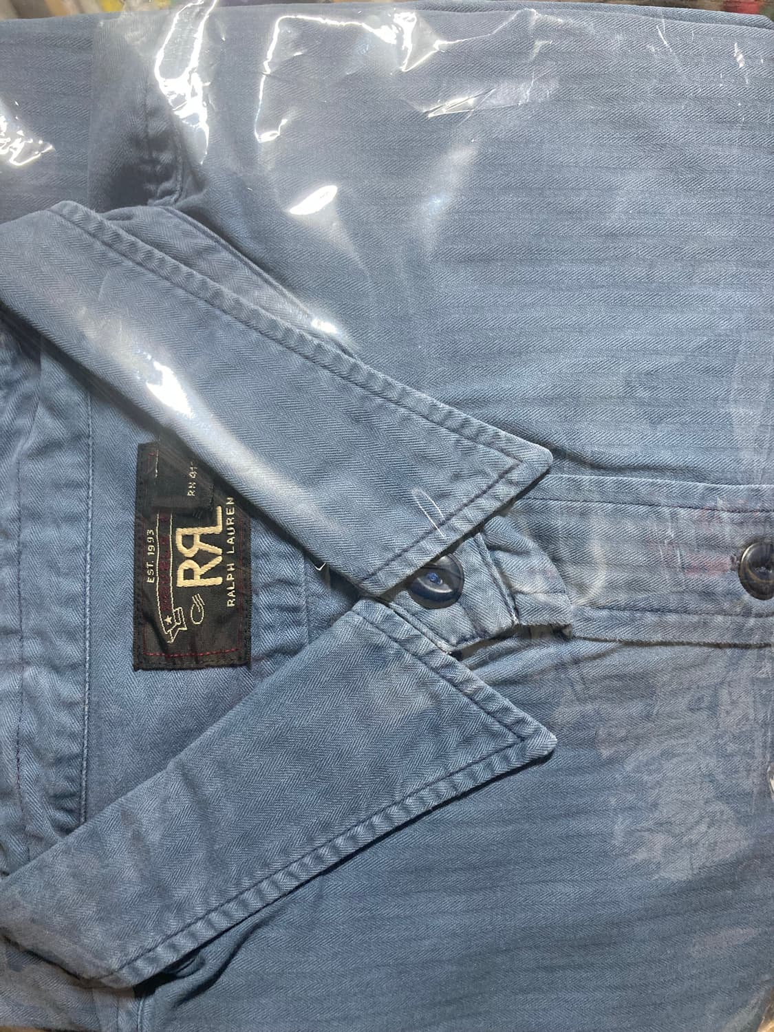 RRL 가먼트 다잉 워크 셔츠 미드나잇 블루 L 상품이미지7