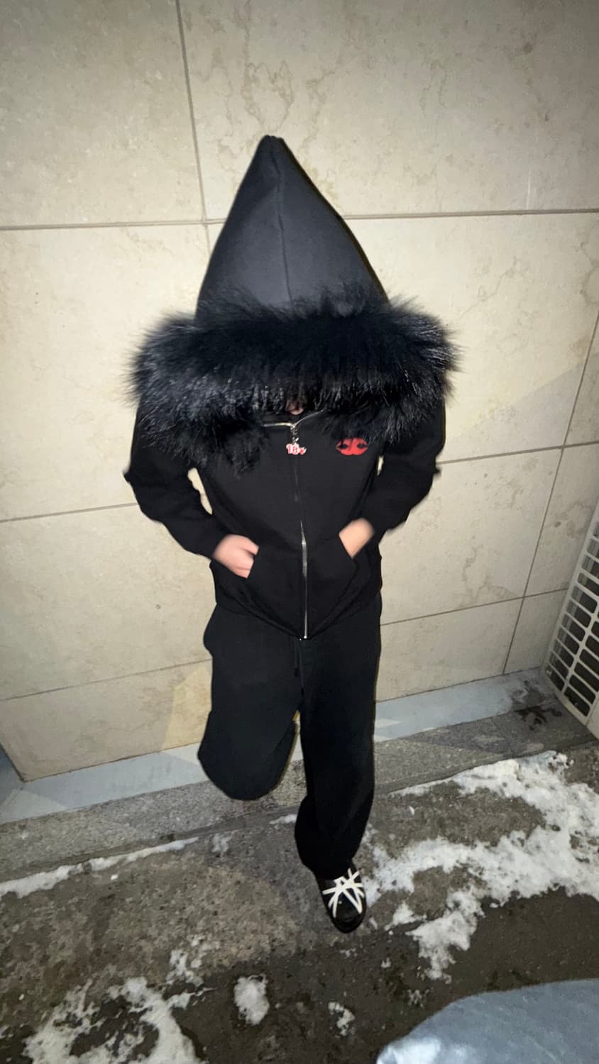 모자이크소사이어티 퍼 후드집업 상품이미지3