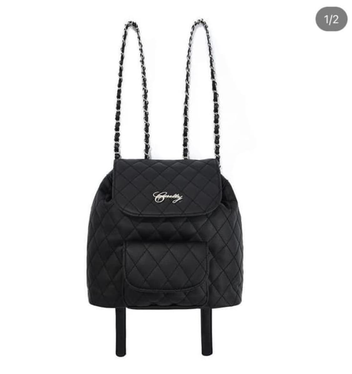 큐리티 퀼팅백팩 블랙 상품이미지1