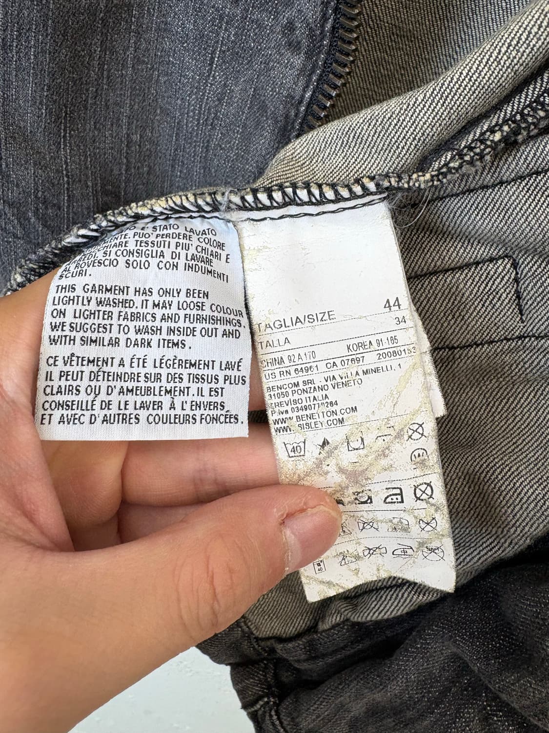 베네통 빈티지 워싱 데님 자켓 상품이미지8