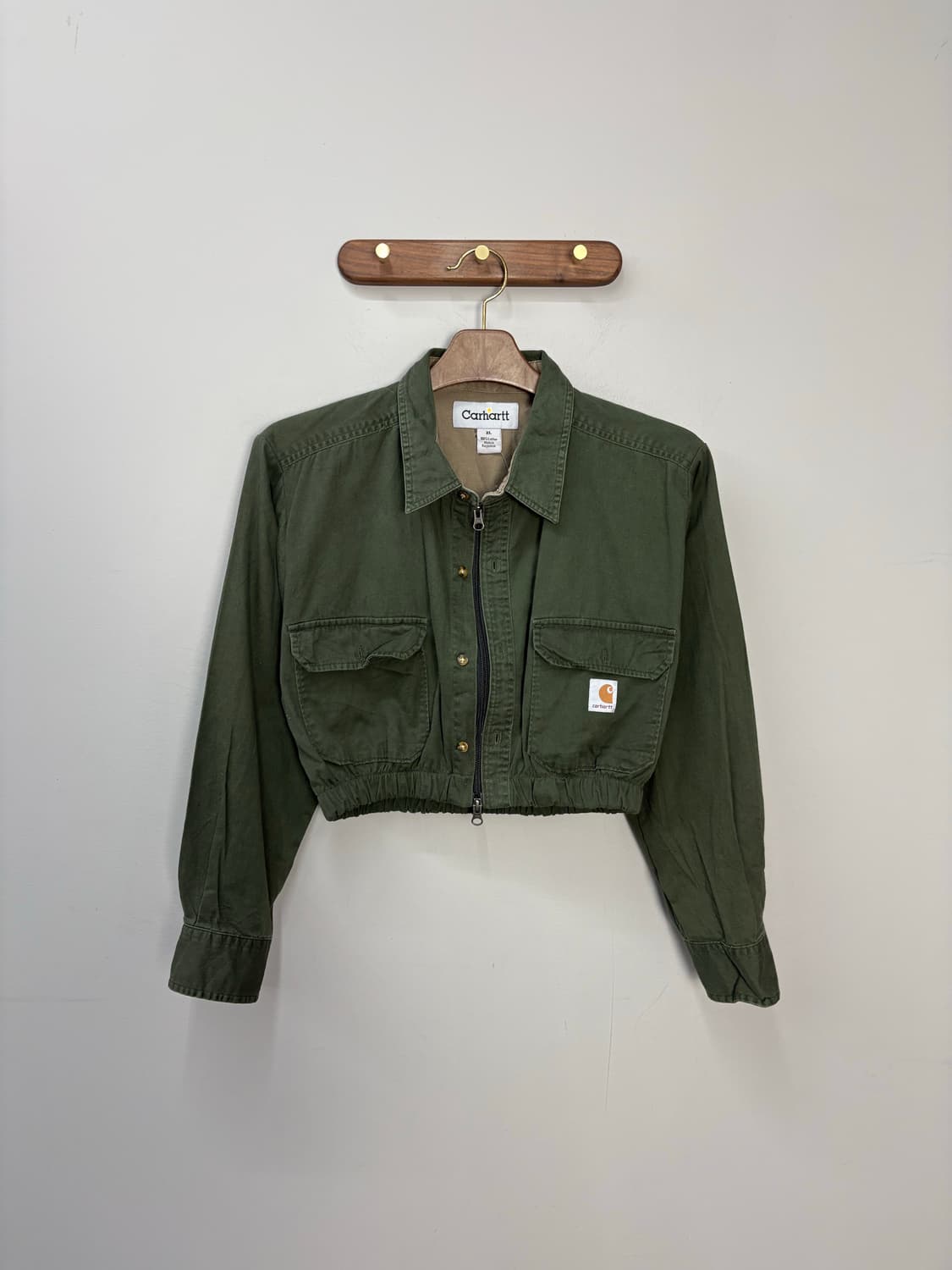 칼하트 커스텀 투웨이 카키 크롭 자켓 A2840 상품이미지2