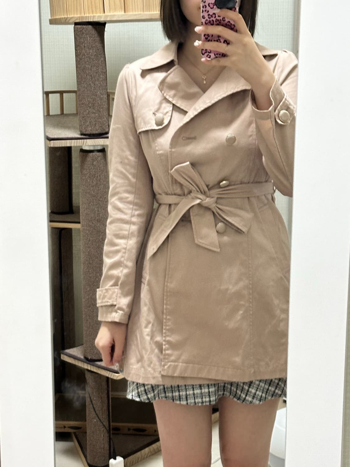 colza 콜자 핑크 트렌치 코트 스나계 일브 일본 빈티지 grl 상품이미지2