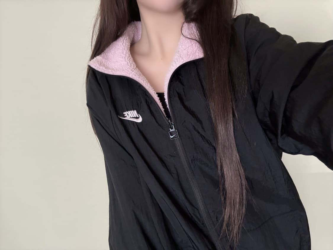 나이키 블랙핑크 핑검 리버시블 투웨이 후리스 뽀글이 상품이미지2