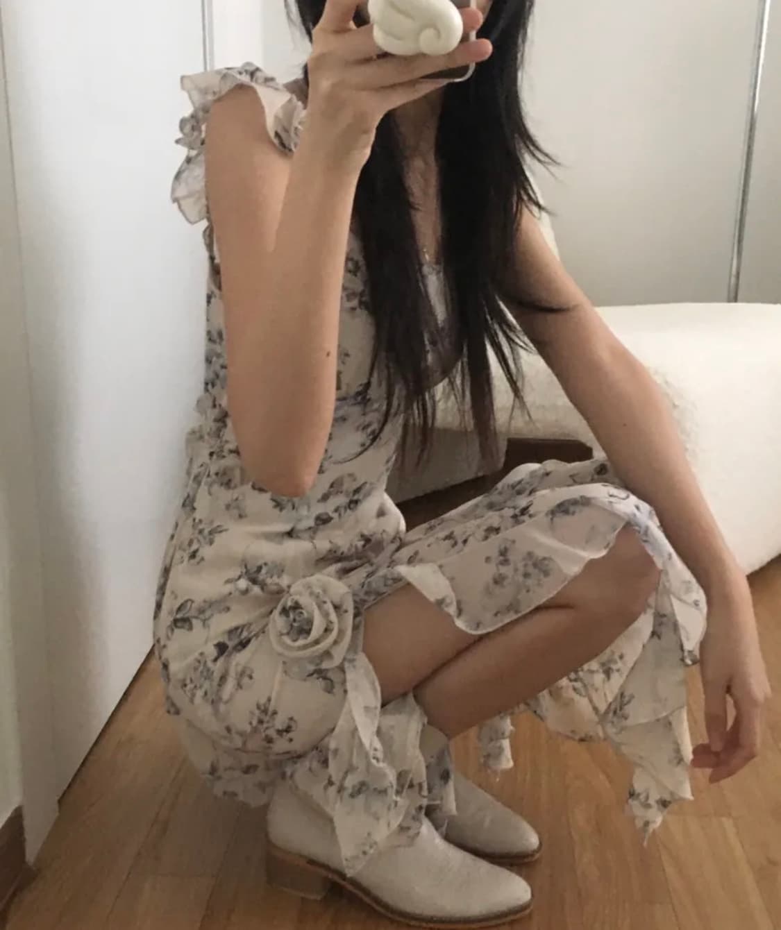루루서울 머메이드 시티드레스 크림 상품이미지2