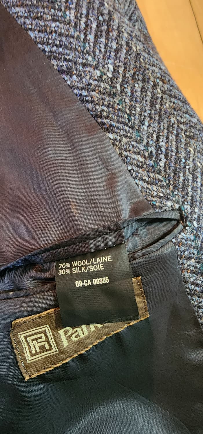 (빅사이즈)네이비 헤링본 트위드 모직자켓 3XL 상품이미지8