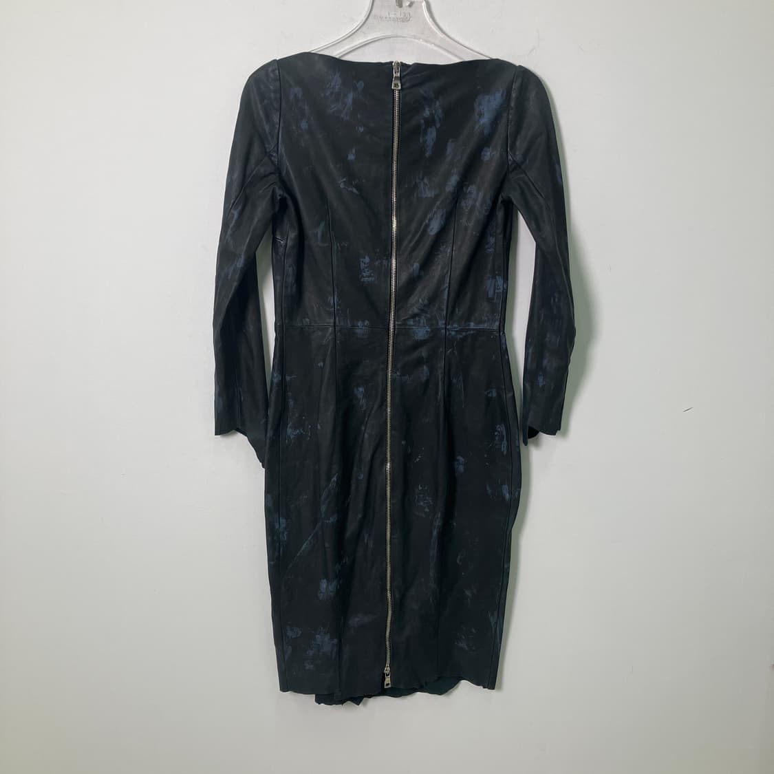 발망 블랙 패턴 지퍼 가죽 드레스 38 상품이미지2