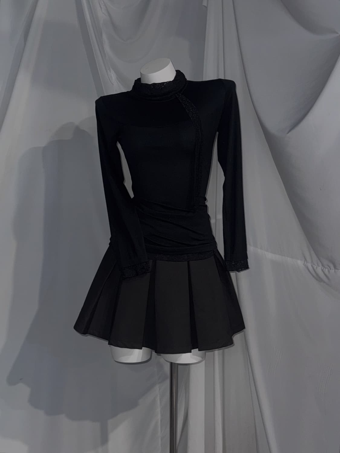 데일리 무채색 퍼 레더자켓 빈티지 시크 레이어드 코디세트  상품이미지2