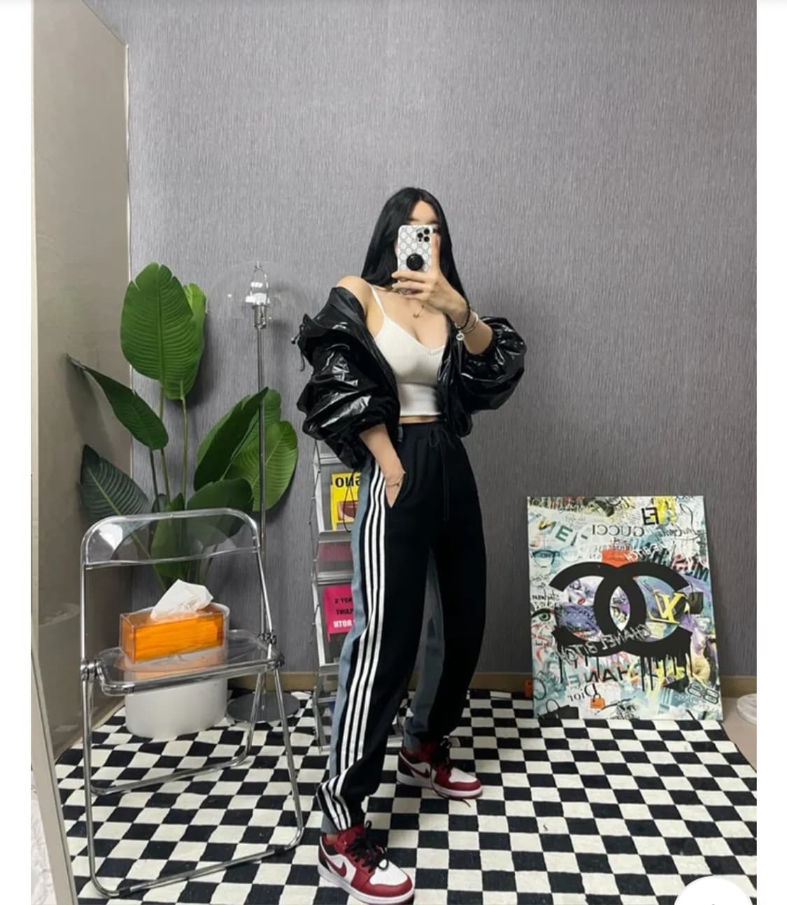 유니크 청 배색 조거 팬츠 새상품 상품이미지5
