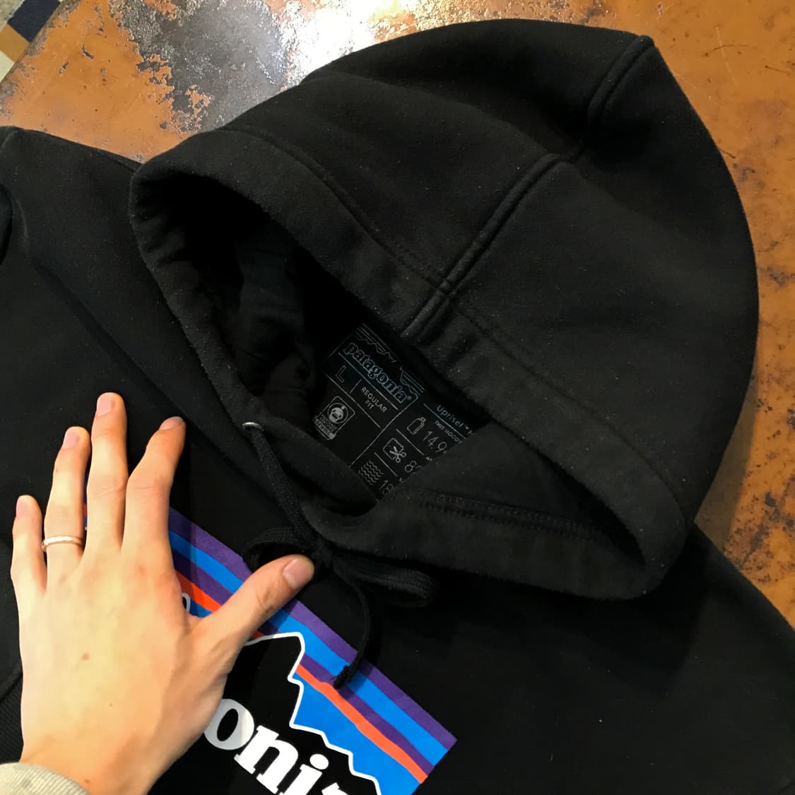 파타고니아 블랙 기모 후디 남성 110 사이즈  상품이미지4