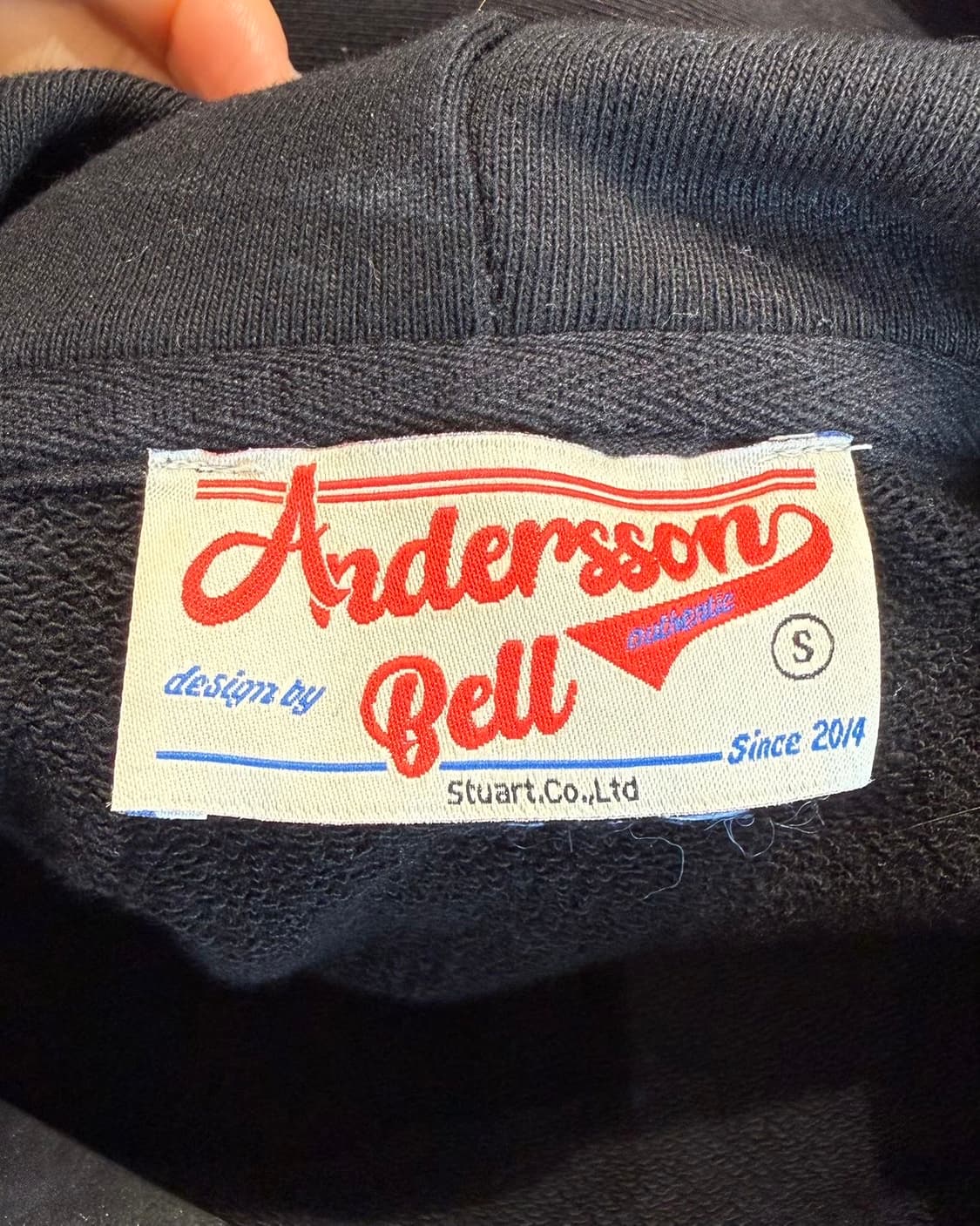 앤더슨벨 블랙 노르딕 니트 콤보 크롭 후드티 상품이미지8