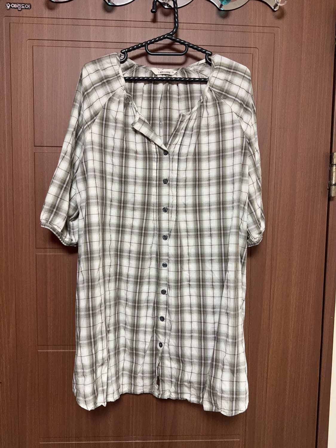 모리걸 체크 바선생 도트 레이스 둥근카라 셔츠 원피스 모음 상품이미지4