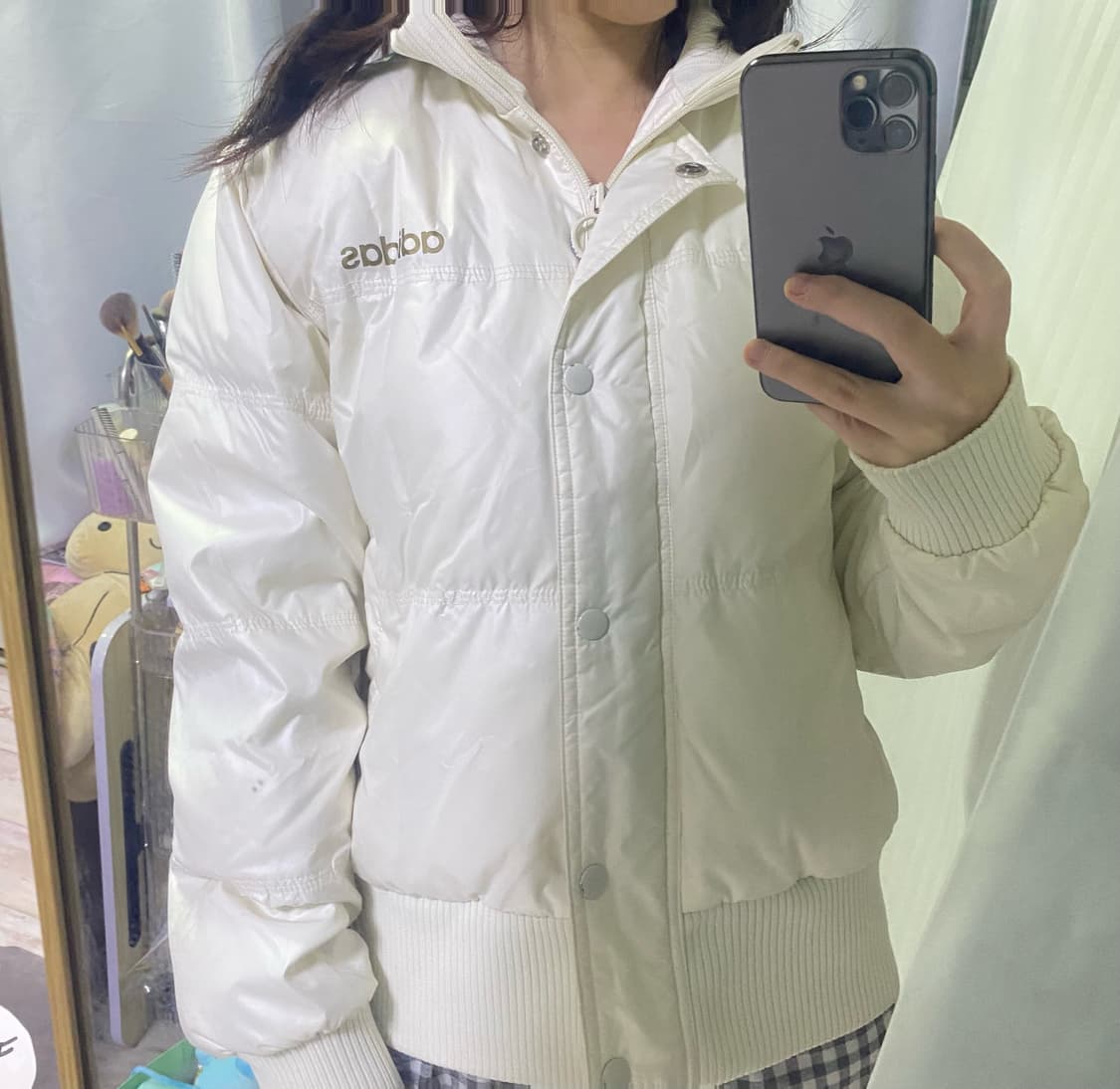 아디다스 화이트 아이보리 패딩 상품이미지1