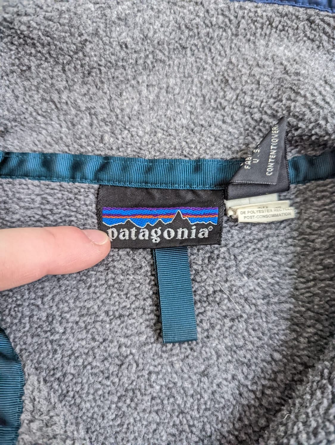 90s 파타고니아 신칠라 스냅-T 그레이/네이비 USA 상품이미지4