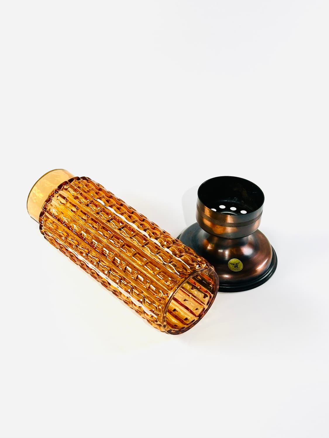 일본 빈티지 앰버 글라스 캔들 홀더  상품이미지4