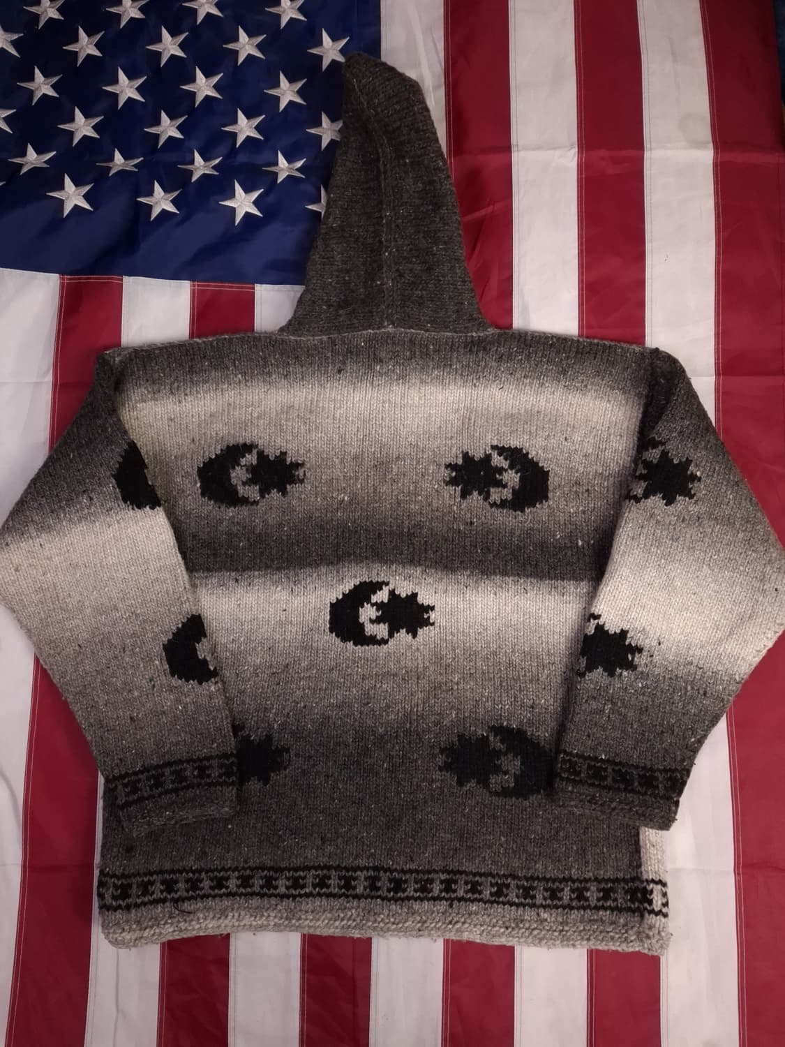 오리지날 에콰도르 핸드메이드 에스닉 울 후드 니트 상품이미지5