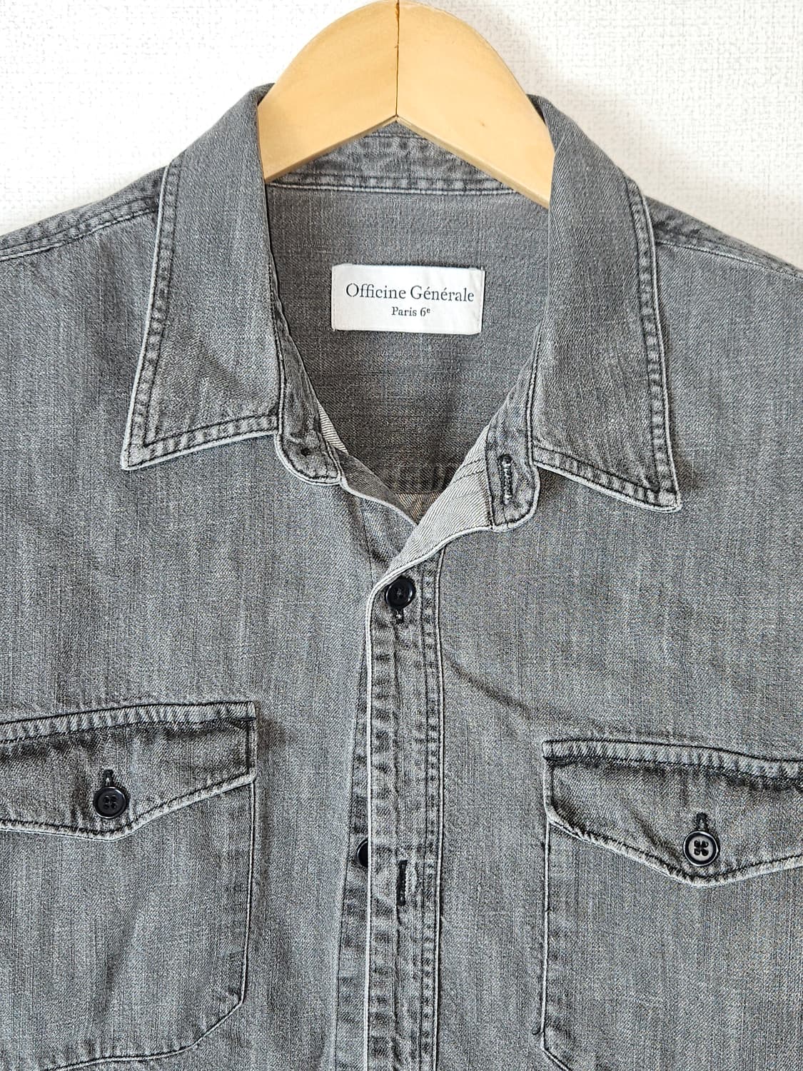 한섬 오피신 제네랄 워싱 가먼트다잉 워크셔츠 코튼 XL 상품이미지6