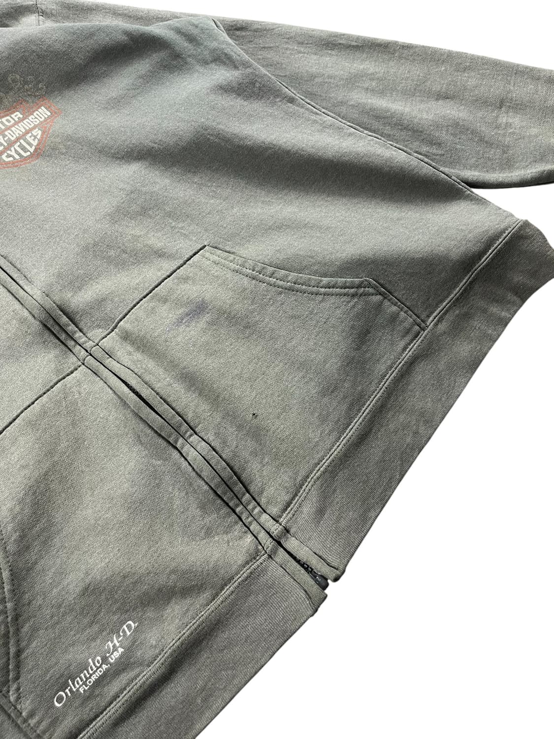 할리 데이비슨 카키 컬러 후드집업 상품이미지3