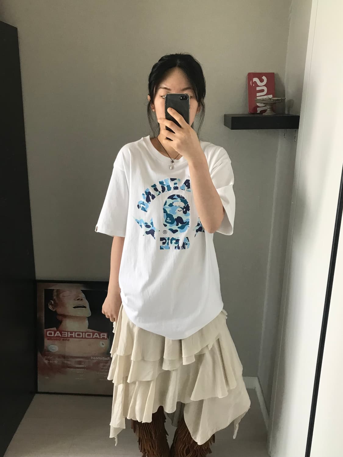 베이프 ABC 카모 스타 컬리지 티셔츠 상품이미지2