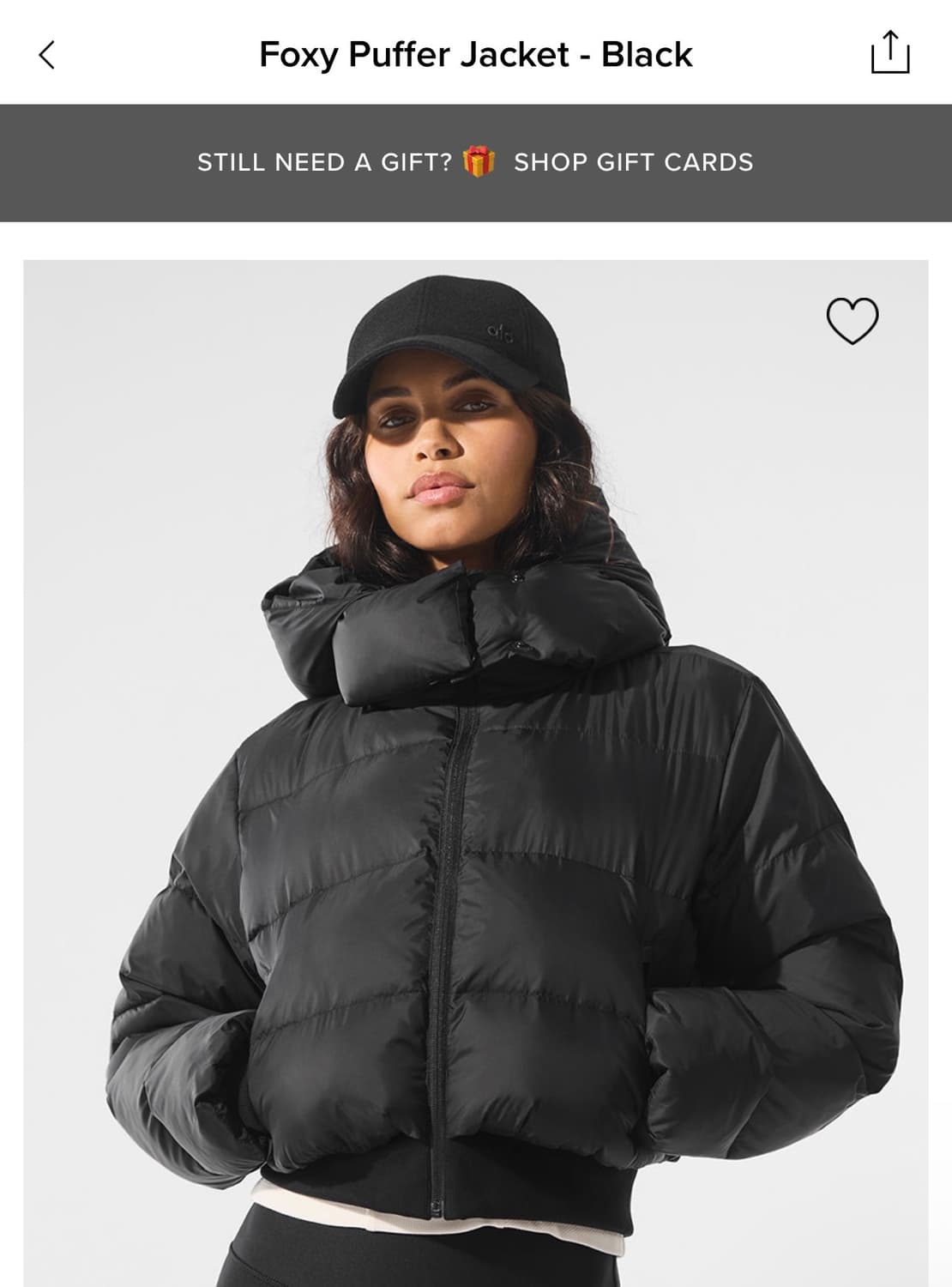 알로 요가 alo yoga puffer jacket foxy black  상품이미지1