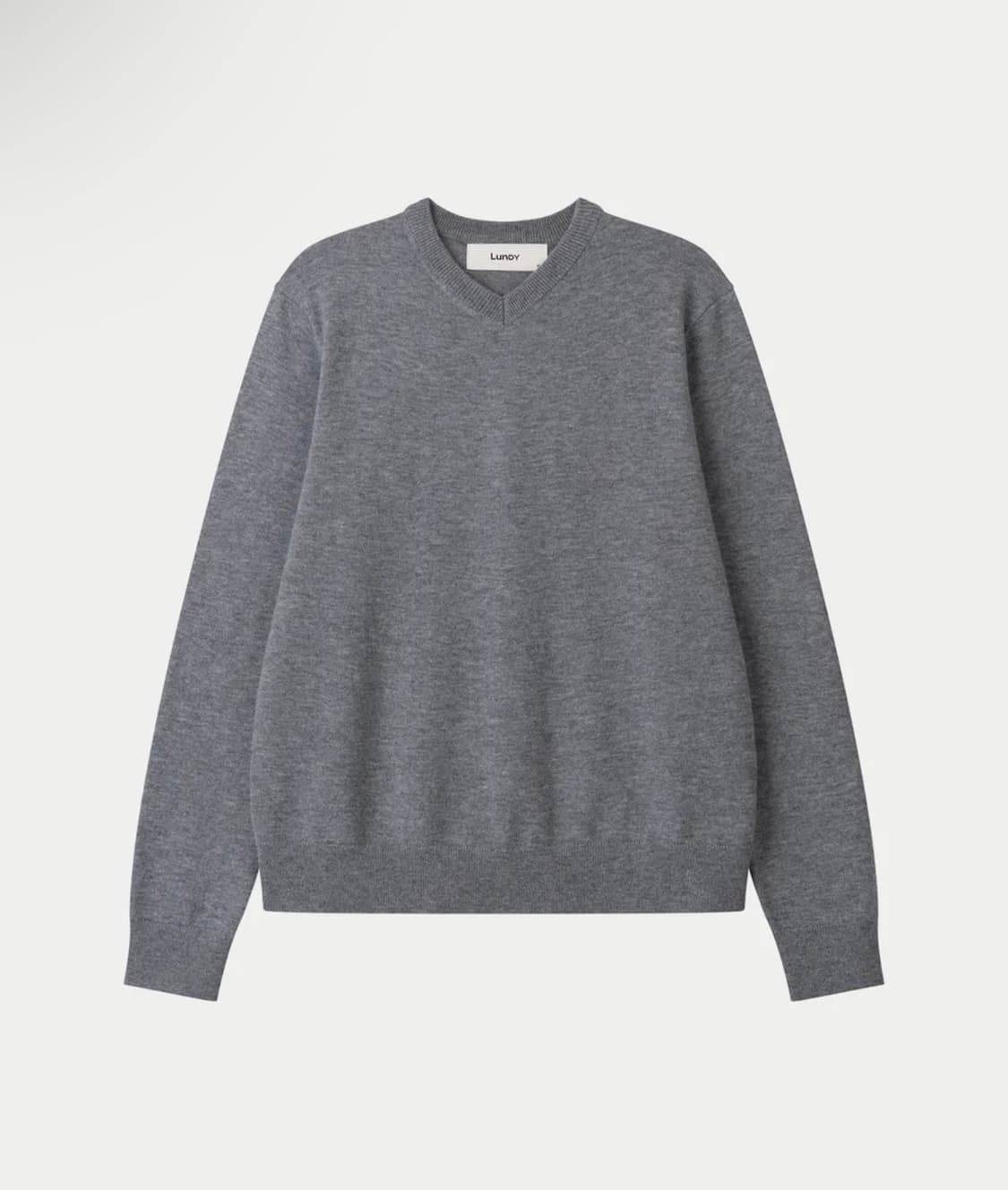 파인 메리노 울 브이넥 니트 - 그레이 상품이미지1