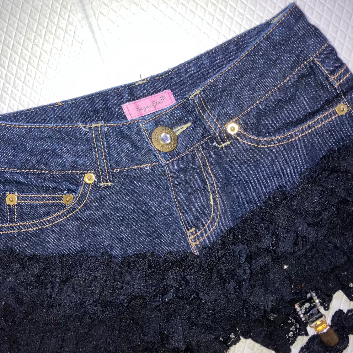 Ma*rs 마즈 슈가글로스 가터 글리터 레이스 숏팬츠 갸루 상품이미지3