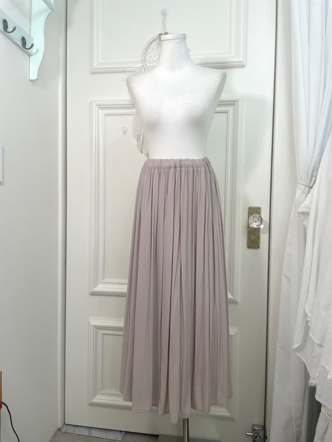 gray lavender shirring banding long yski 상품이미지1